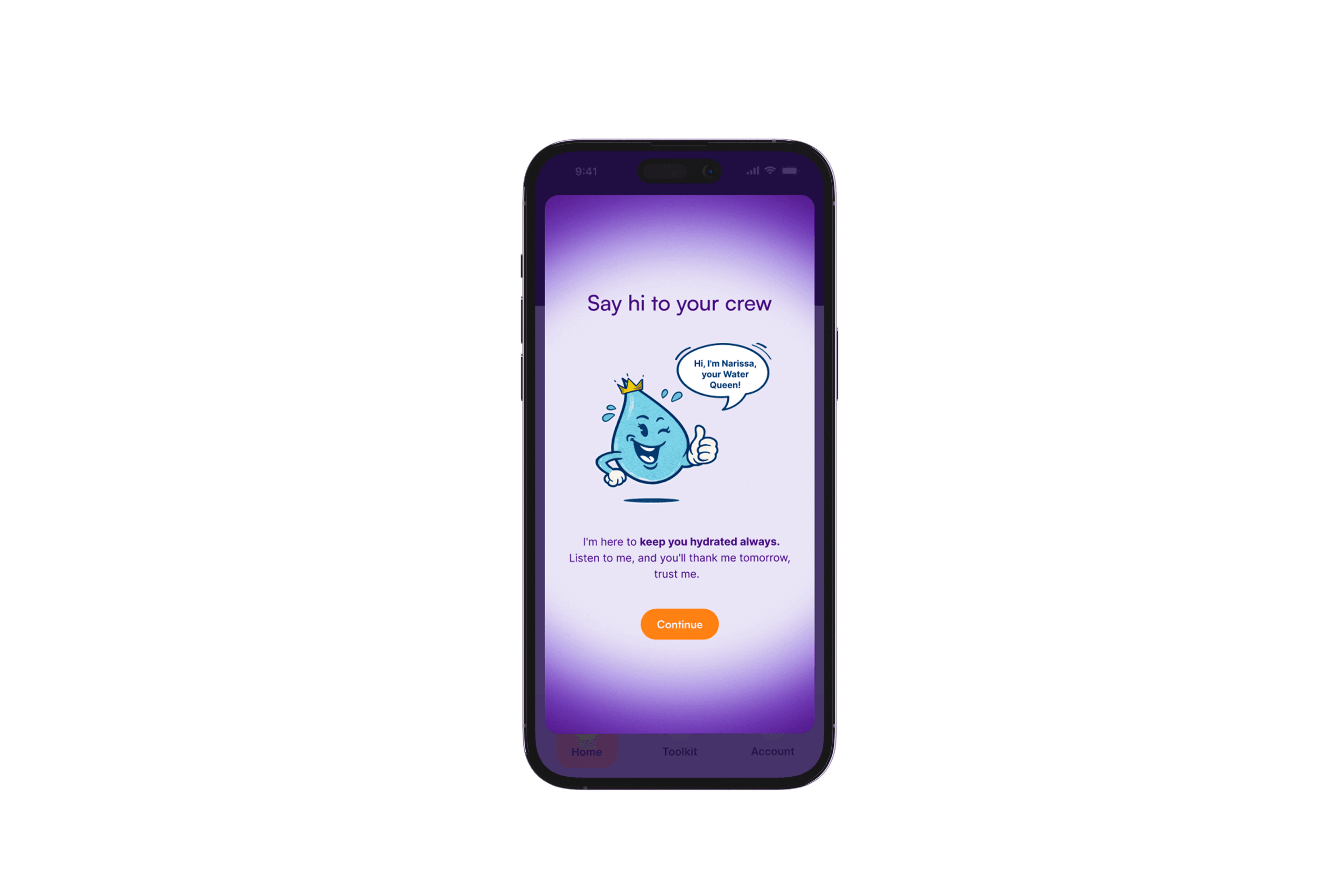 Alcohol Reboot app screen showing a friendly companion character